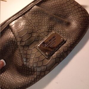 Relic Grey Snakeskin Clutch